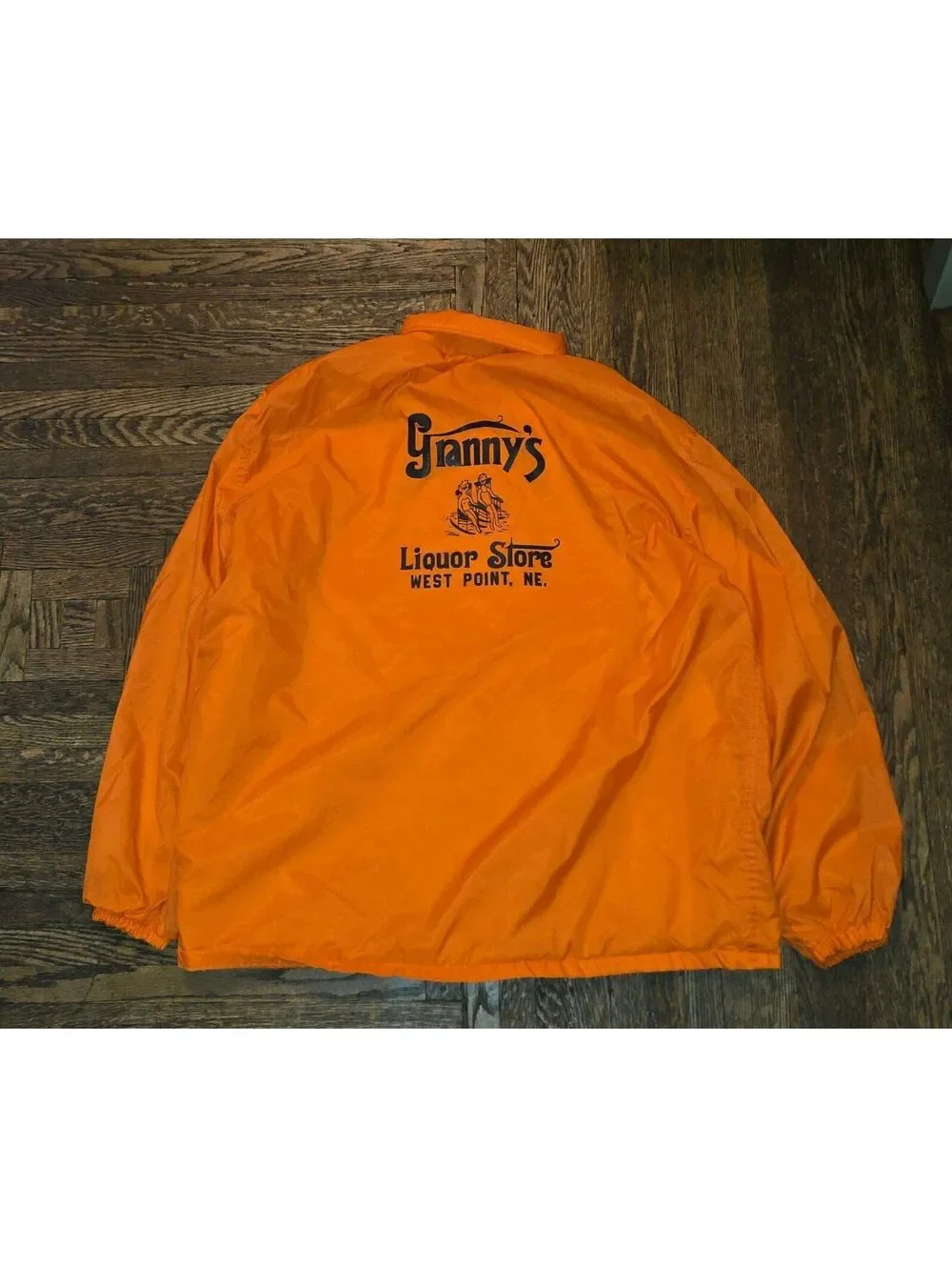 Vintage Granny's Liquor Store Jacket Men's XL Orange Pla-Jac Dunbrooke 70's